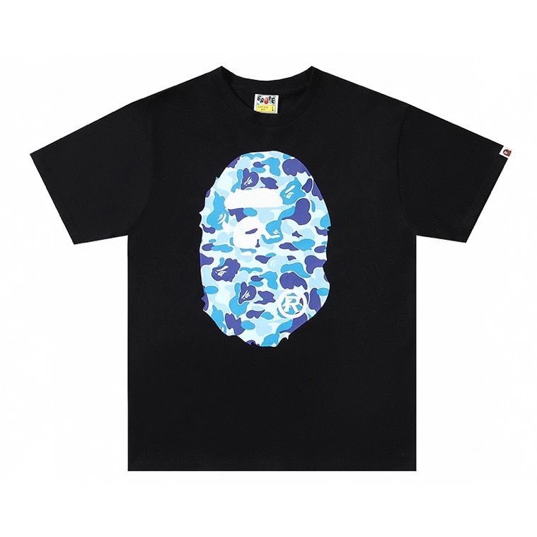 Bape T-shirt Top Version Counter Same Style Pure Cotton Summer Men's and Women's Same Fashion Loose All-Matching2024New Short Sleeve T T-shirt