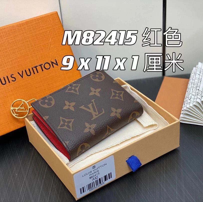Louis Vuitton LV Wallets/Clutches Top version M824152023Ladies New Summer Dopamine Color Matching PortefeuilLisa Wallet Zipper Coin Purse Card Holder M82381Red M82382Green M82383Pink M82415Purple M82383Brown M82605Blue
