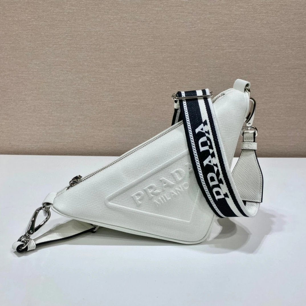 PRADA Bag Top version Original Order Latest saffiano Embroidered Ribbon Cross Pattern Cowhide Triangle Bag Shoulder Bag Messenger Bag Backpack Men's and Women's Bags Couple Same Style Bag2VH155