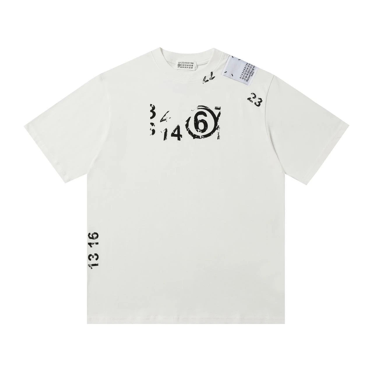 Maison Margiela T-shirt Digital Dot Matrix Printing logo round Neck Short Sleeve25ss New Pure Cotton Unisex Style T T-shirt OS Loose Fit Base Shirt G Home Top Half Sleeve T-Shirt