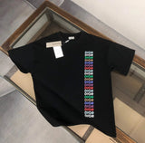 Dior T-shirt Colorful Letter Print Arranged Neatly on the Chest logo round Neck Short Sleeve25ss New Pure Cotton Unisex Style T T-shirt OS Loose Fit Base Shirt Top Half Sleeve T-Shirt