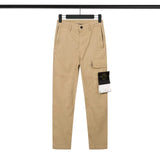 Stone Island Overalls New24ss Multi-Pocket Zipper Stretch Slim Compass Badge Embroidery Casual Working Pants Men