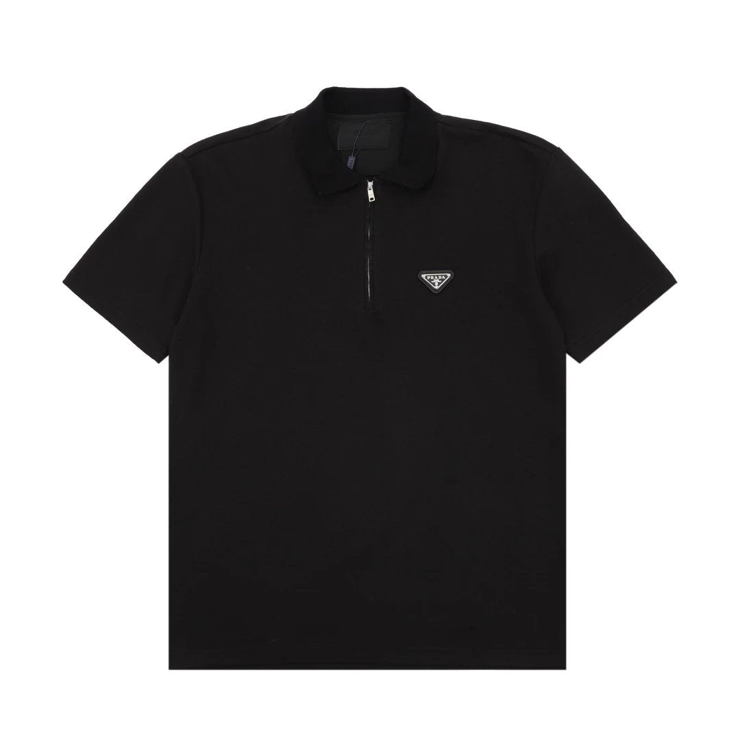 PRADA T-shirt Chest Triangle Mark logo Iron Plate POLO Shirt Lapel Short Sleeve25ss New Unisex Summer Loose Short Sleeve T Business Commuter Short Sleeve Shirt Plus Size T-Shirt