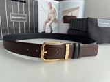 Zegna Belt Top version New Products in Stock Recommend Pure Original Order3.5Men's Leather Belt Genuine Leather Italian Imported Cowhide Double-Sided First Layer Leather Original Leather Men's Belt Pin Buckle Smooth Buckle Rotatable Buckle Double-Sided Av