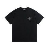 LOEWE T-shirt Two-Tone Small Letter Embroidery on Chest logo round Neck Short Sleeve25ss New Pure Cotton Unisex Style T T-shirt OS Loose Fit Base Shirt Half Sleeve T-Shirt Top Half Sleeve