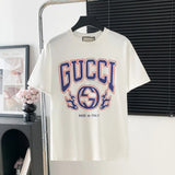 Gucci T-shirt Chest GG Printing logo round Neck Short Sleeve25ss New Pure Cotton Unisex Style T Casual T-Shirt Base Layer Shirt OS Loose Fit Half Sleeve Top Plus Size