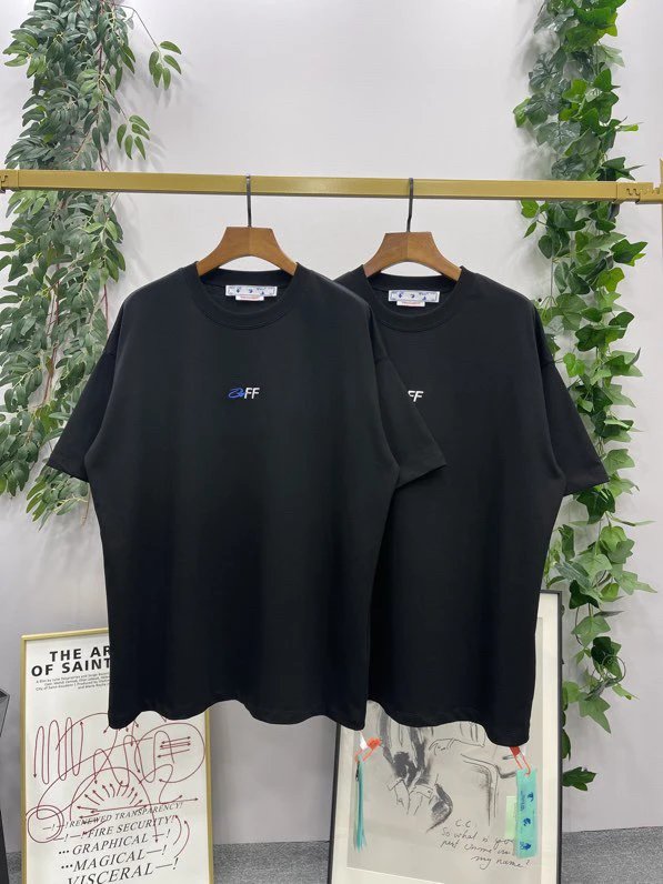 OFF-White T-shirt Top Version Counter Same Style Cotton Short Sleeve T T-shirt Men's and Women's Loose Summer Base Casual Half Sleeve