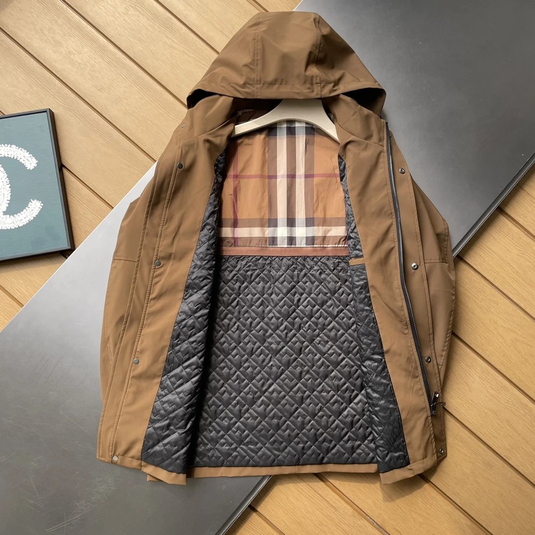 Burberry Jackets Detachable Hood Business Casual Mid-Length Trench Coat Unisex Autumn Winter New Sports Casual Loose Versatile