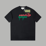 Gucci T-shirt Classic Cherry Resin Thick Plate Print logo round Neck Short Sleeve25ss New Pure Cotton Half-Sleeve Top Unisex T Casual T-Shirt Base Layer Shirt OS Loose design