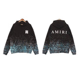 Amiri Hoodie Fashion Brand Sweater Paint-Splashing Style Graffiti Embroidered Hoodie Couple Coat