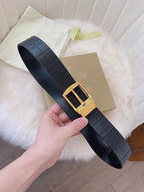Burberry Belt Top version 【Original Custom】Original New Men's Leather Belt Width3.5cm Double-Sided Imported First Layer Calfskin Full Grain Leather Genuine Goods Quality Original Letter Rotating Buckle Counter Full Set Gift Box Packaging B Home Belt