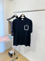 Burberry T-shirt Pocket Letter Print logo round Neck Short Sleeve25ss New Pure Cotton Unisex Style T Casual T-Shirt Base Layer Shirt OS Loose Fit Half Sleeve Top Plus Size