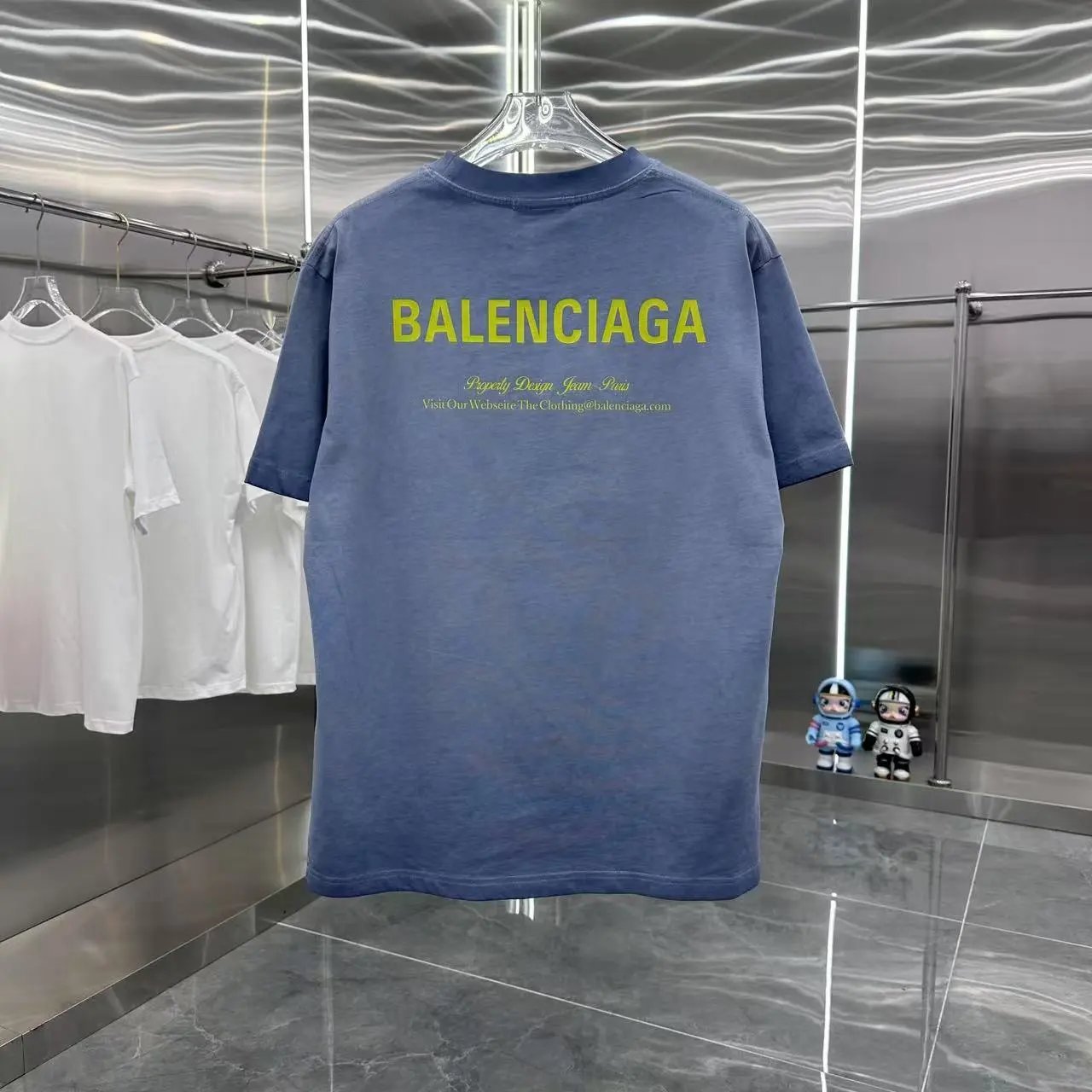 Balenciaga T-shirt Front and Rear Letter Printing logo round Neck Short Sleeve25ss New Pure Cotton Unisex Style T Casual T-Shirt Base Layer Shirt OS Loose Fit Half Sleeve Top Plus Size