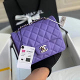 Chanel Women's Bag Top version Original Leather Surrogate Shopping Version New Bag Ch@ne1CF Fat Fang1115mini17cm Caviar Ball Grain Cowhide CF Sheepskin Mini Small Sized Flap Bag Shoulder Crossbody Chain Bag Lambskin Original Leather