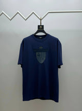 FENDI T-shirt Double-breasted F Shield Embroidery logo round Neck Short Sleeve25ss New pure cotton T Unisex T-Shirt OS Loose Fit Base Shirt Top Half Sleeve T-Shirt