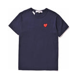 Rei Kawakubo T-shirt Top Version T T-shirt Women's Summer Classic Little Red Heart Cotton round Neck Short Sleeve Men