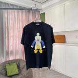 LOEWE T-shirt Cartoon Pattern Print on the Chest logo round Neck Short Sleeve25ss New pure cotton T Unisex T-Shirt OS Drop Shoulder Loose Fit Base Shirt Top T-Shirt Short Sleeve