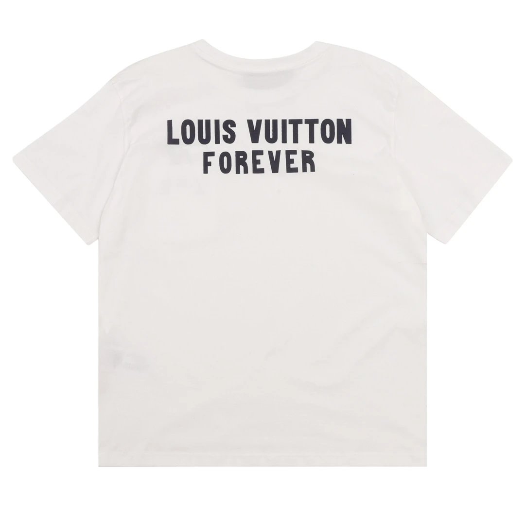 Louis Vuitton LV T-shirt Inverted Chest Letters Print logo round Neck Short Sleeve25ss New pure cotton T Unisex T-Shirt OS Loose Fit Base Shirt Top Half Sleeve T-Shirt