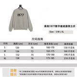 ESSENTIALS Hoodie Double Line High Street1977Digital Flocking round Neck Sweater for Men and Women