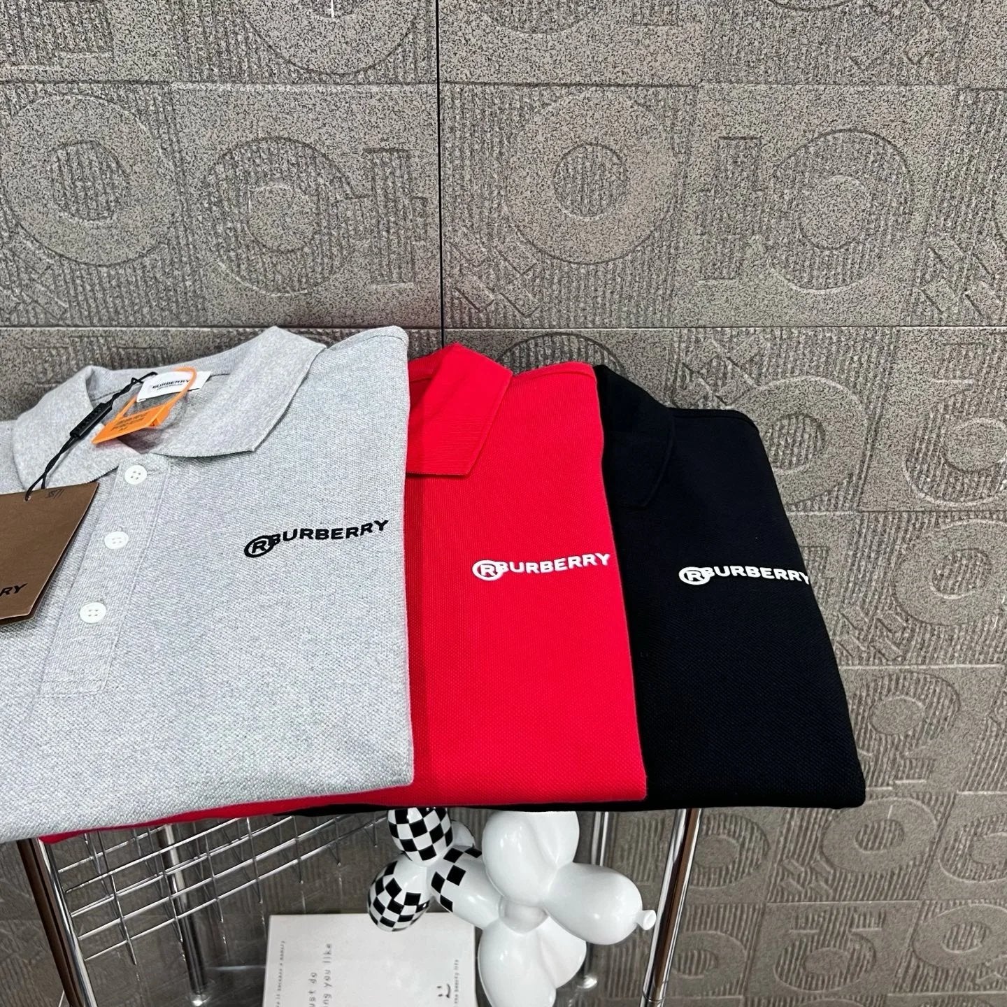 Burberry T-shirt Classic Brand 3D Embossed Print on Chest logoPOLO Shirt Lapel Short Sleeve25ss New Unisex Summer Short Sleeve OS Loose T Business Half Sleeve Shirt Plus Size T-Shirt