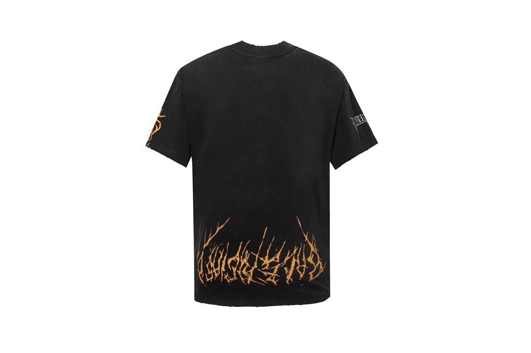 Balenciaga T-shirt Distressed Ink Spray Graffiti Print logo Round neck short-sleeve pure cotton T T-shirt ins Unisex Basic Shirt Simple Summer New Casual T-Shirt