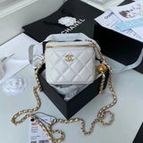 Chanel Women's Bag Top version 2021Brand New Metal Beads mini Box Gilded Bead Bag Mini Cosmetic Bag Gilded Autumn Chain Bag Clutch Shoulder Bag Lipstick Pack Messenger Bag Women's Bag AP1447