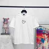 Balenciaga T-shirt Qixi Festival Limited Edition Heart Letters3D 3D Foam logo round Neck Short Sleeve25ss New pure cotton T Unisex T-Shirt OS Loose Fit Base Shirt Top T-Shirt Short Sleeve