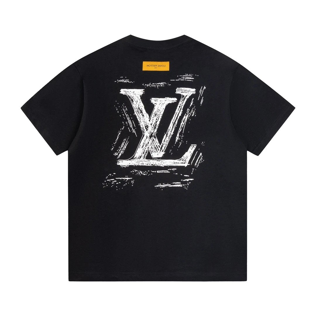 Louis Vuitton LV T-shirt Back with Large Letter Print logo round Neck Short Sleeve25ss New Pure Cotton Unisex Style T T-shirt OS Loose Fit Base Shirt Half Sleeve T-Shirt Top Half Sleeve