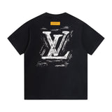 Louis Vuitton LV T-shirt Back with Large Letter Print logo round Neck Short Sleeve25ss New Pure Cotton Unisex Style T T-shirt OS Loose Fit Base Shirt Half Sleeve T-Shirt Top Half Sleeve