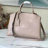 Louis Vuitton LV Women's Bag Top version M45811Black Gray Old huaGrandPalais Handbag Grain Leather Embossed Travel Bag Shoulder Crossbody Handbag Hand-Held Elbow Bag Women's Bag