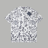 Louis Vuitton LV T-shirt Allover Pattern Print logo round Neck Short Sleeve25ss New Pure Cotton Unisex Style T T-shirt OS Loose Fit Base Shirt Half Sleeve T-Shirt Top Half Sleeve