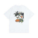 Stussy T-shirt Short Sleeve T T-shirt Flower Crown Love Casual Loose American Couple Wear-CY