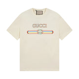 Gucci T-shirt Front Chest Double Image Letter Print logo round Neck Short Sleeve25ss New pure cotton T Unisex T-Shirt OS Drop Shoulder Loose Fit Base Shirt Top T-Shirt Short Sleeve