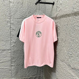 Louis Vuitton LV T-shirt Classic Circle Letter 3D Silicone Round Neck Short Sleeve Pure Cotton T T-shirt ins Unisex Simple Summer New Casual Base Shirt B Home T-shirt