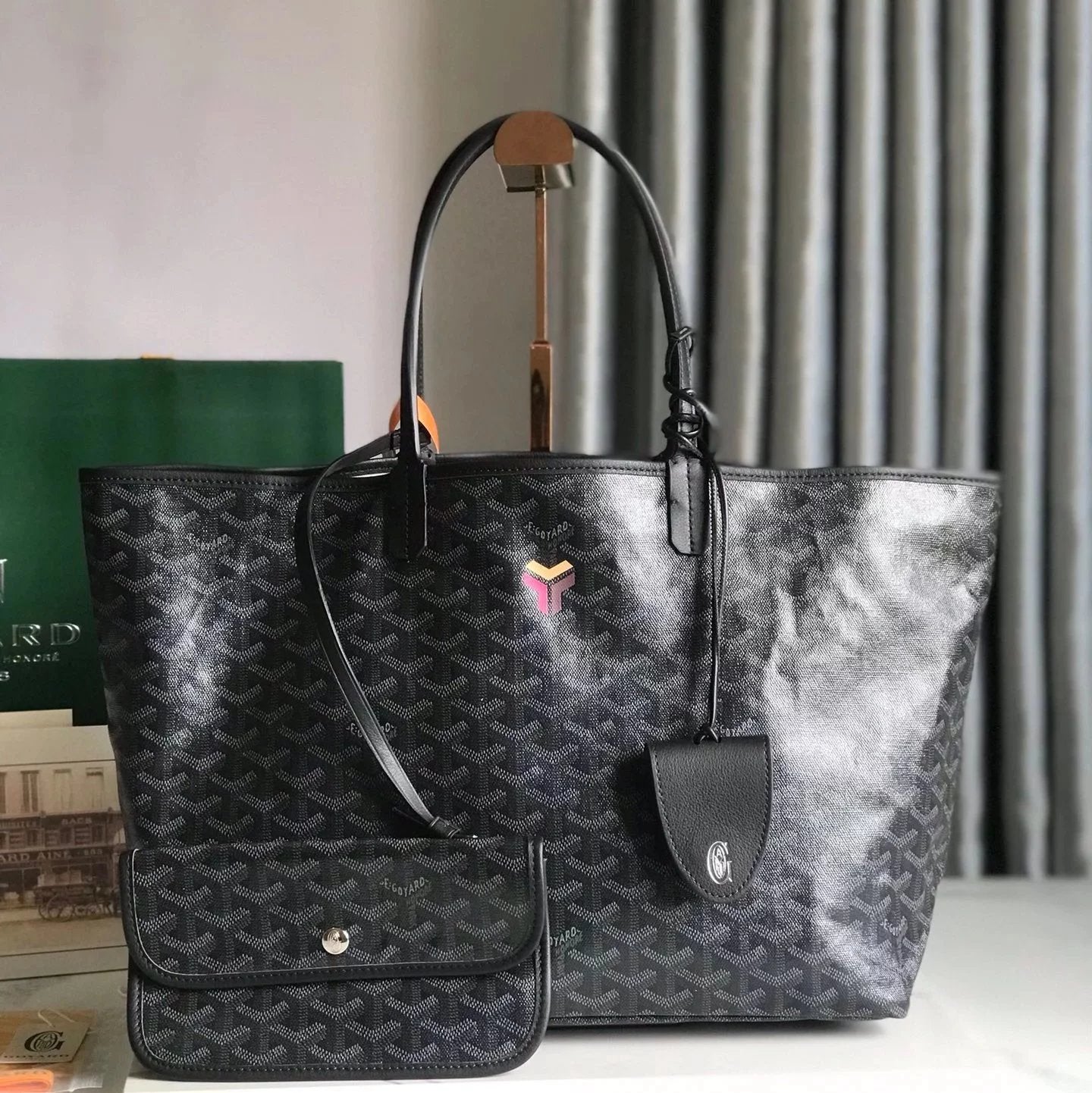 Goyard Bag Top version 【Genuine Goods Leather】Gojia New Product SaintPM Special Painted Jarre Aero Bull Tote Bag Shopping Bag mini Double-Sided Small Tote Bag Shopping Bag Jarre Aero Bull Handbag Backpack Mummy Bag Large Capacity Business Traveling Luggag