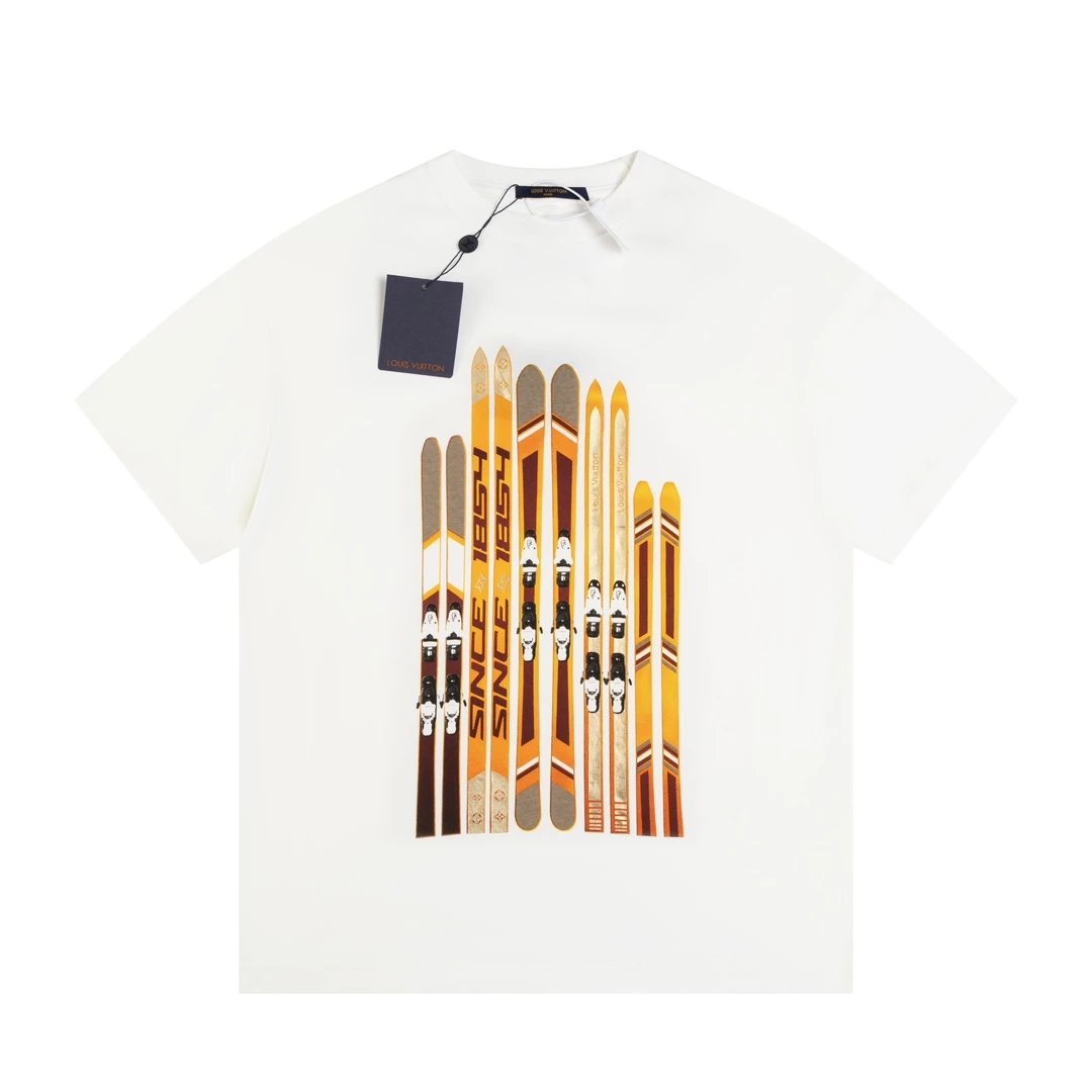 Louis Vuitton LV T-shirt Ski Board Series Crew Neck Short Sleeve25ss New pure cotton T Unisex T-Shirt OS Loose Fit Base Shirt Top Half Sleeve T-Shirt