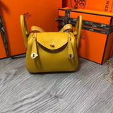 Hermes men's bag Top version 【H Handmade】2020Imported Calfskin Pure Hand Lindy Bag Doctor Bag Shoulder Handbag Medical Box Minilindy19cm26cm Women's Bag