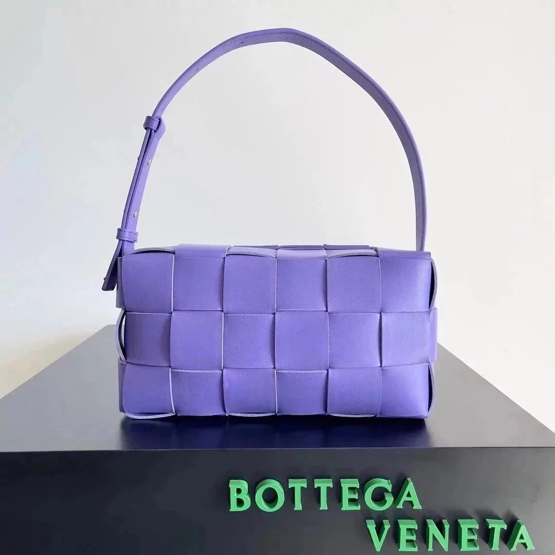 Bottega Veneta Women's Bag Top version Original Genuine Goods Leather Yang Mi Brick Underarm bag2022New Original Surrogate Shopping-Grade Large Plaid Woven Soft Lambskin Shoulder Bag Underarm Bag BRICKCASSETTE Underarm Bag Handbag Women's Bag