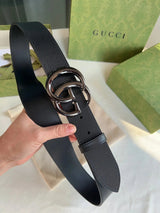 Gucci Belt Top version 【Imported First Layer Cowhide】This Package Is Free, Gucci Belt Double-Sided Head Layer Cowhide Men's Leather Belt Embossed Double G Belt Business Casual Belt Pant Belt3.8Centimeter Wide