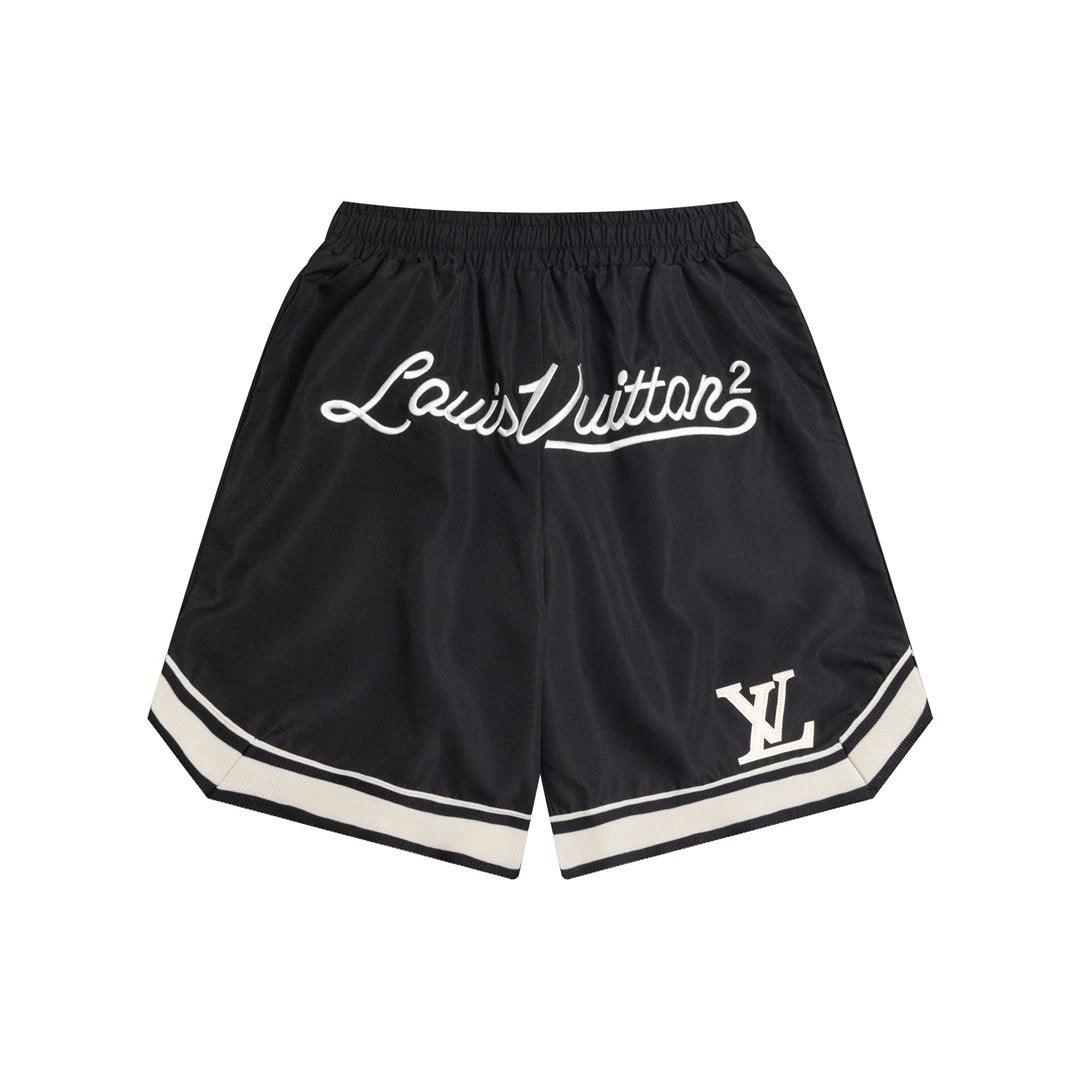Louis Vuitton LV Shorts Front Body Large Letter Embroidery logo Five-point Shorts25ss New Drawstring Casual Summer Pants American Style5Two-in-One Casual Sweatpants for Men and Women, Pure Cotton Joggers