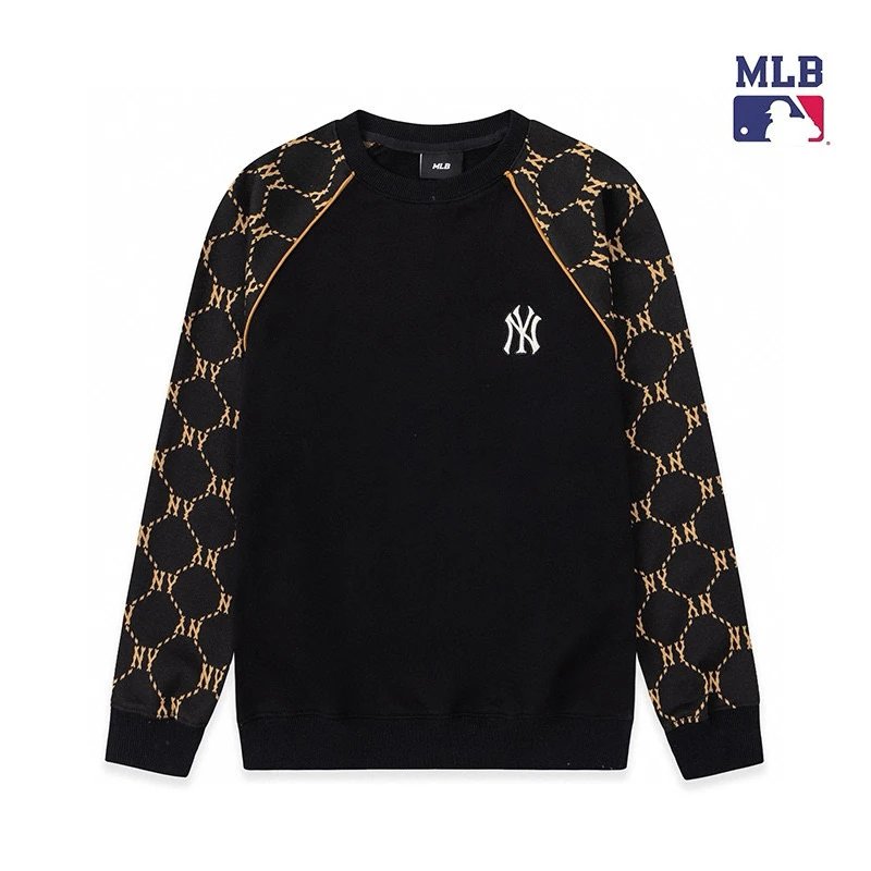 MLB Hoodie Top Version Counter Same Style Pure Cotton Crew Neck Pullover Sweatshirt Top Men and Women Same Style Casual