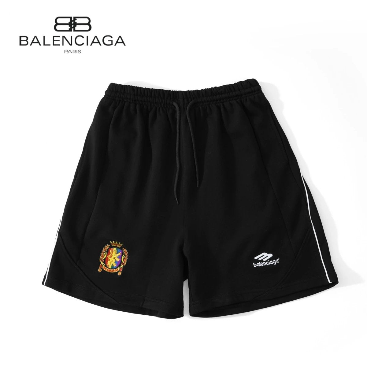 Balenciaga Shorts Front Letter Manchester United Football Embroidery logo Five-point Shorts25ss New Drawstring Casual Summer Pants5Two-in-One Casual Sweatpants for Men and Women, Pure Cotton Joggers