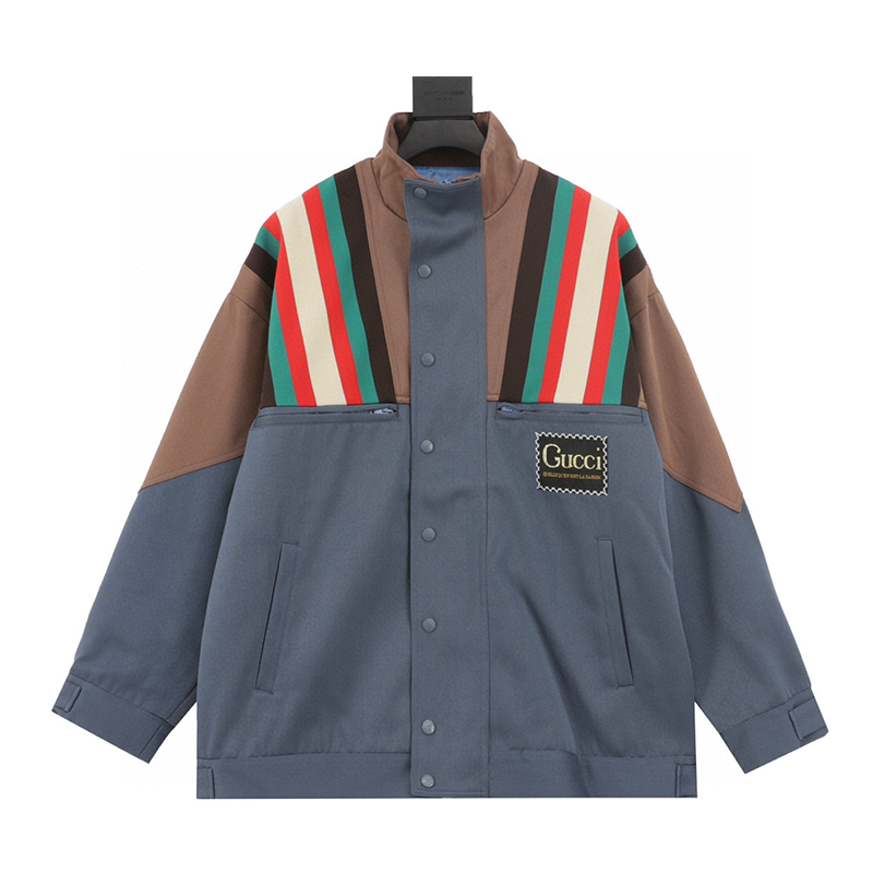 Gucci Jackets Shoulder Ribbon Matching Decorative Retro Profile Fashion Long-Sleeved Jacket for Men and Women