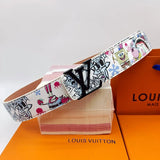 Louis Vuitton LV Belt Belt Men's Graffiti Casual All-Matching Men's Smart Guy Belt Trendy Brand Pant Belt Young Student Pants Belt