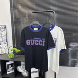 Gucci T-shirt 1921Commemorative Edition Letter Foam Print logo round Neck Short Sleeve25ss New Pure Cotton Unisex Style T T-shirt OS Loose Fit Base Shirt Top Half Sleeve T-Shirt