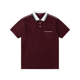 Gucci T-shirt Full Print Double G Dark Pattern Old Flower logo Printing POLO Shirt Lapel Short Sleeve25ss New Unisex Commuter Short Sleeve Summer Loose Fit T Business Shirt Plus Size T-Shirt