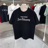 Amiri T-shirt Chest Letter Print logo round Neck Short Sleeve25ss New Pure Cotton Unisex Style T Casual T-Shirt Base Layer Shirt OS Loose Fit Half Sleeve Top Plus Size