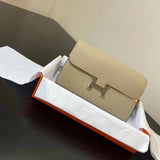 Hermes women's bag Top version New Kangkang Women's Bag epsom Leather Palm Print ConstanceToGoWoc Shoulder Crossbody Handbag Clutch Long Long Purse Wallet Dinner Bag