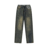 Dior Jeans Belt Pocket Full Print Old Flower logo Straight Leg Jeans Autumn Winter New Loose Casual Wide Leg Unisex Long Pants