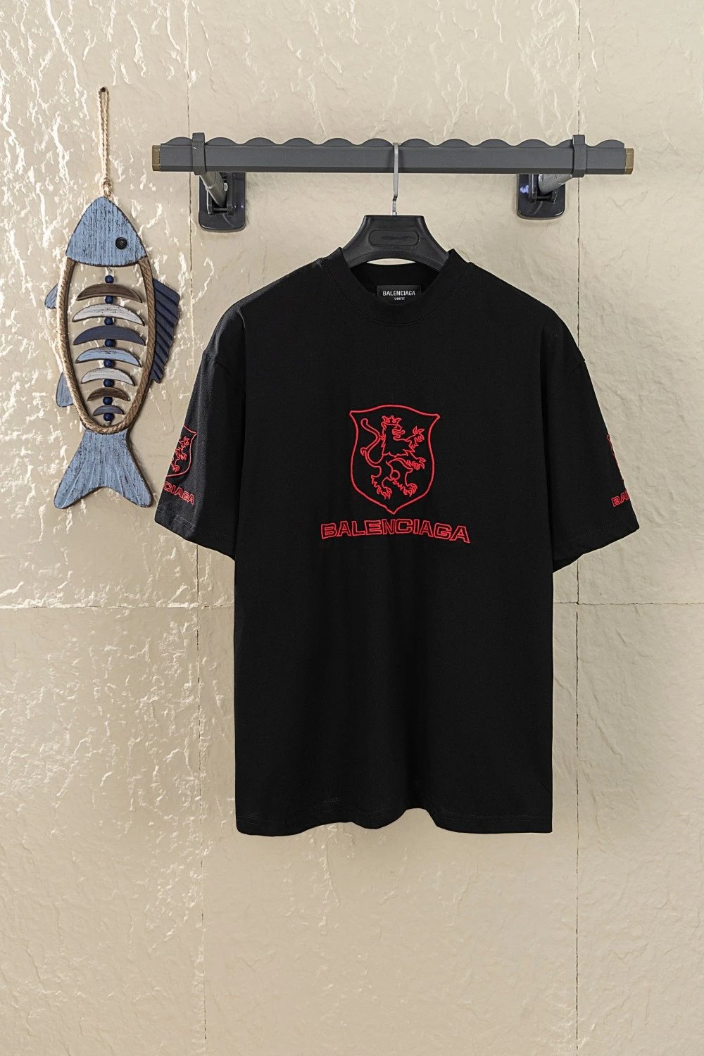 Balenciaga T-shirt Embroidery on the chest logo round Neck Short Sleeve25ss New Pure Cotton Unisex Style T T-shirt OS Loose Fit Base Shirt Top Half Sleeve T-Shirt